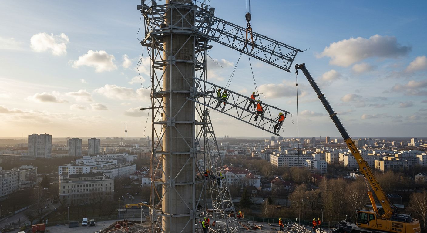 Демонтаж городской метеорологической вышки