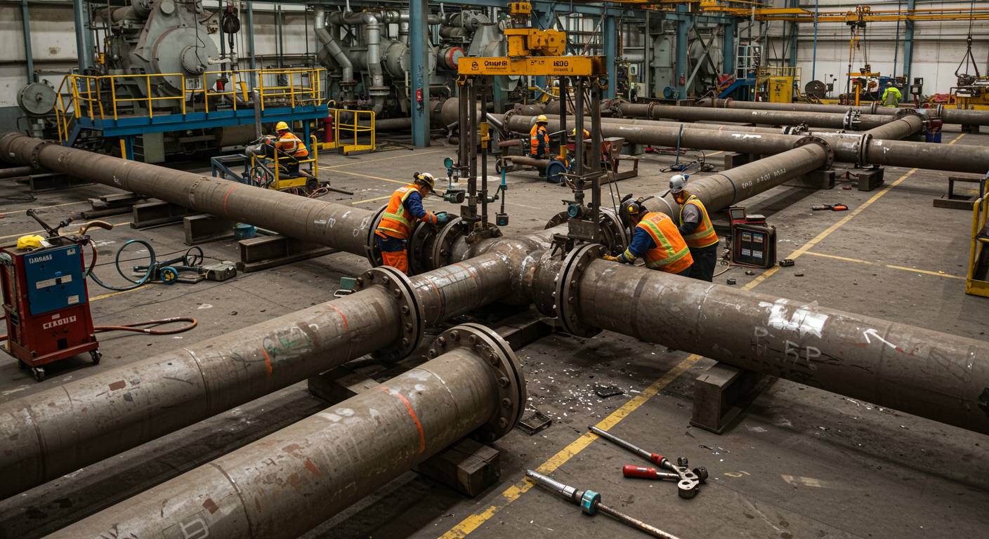 Демонтаж газовых труб на объекте