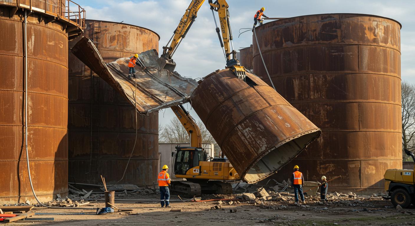Демонтаж металлических резервуаров для водоснабжения и водоотведения
