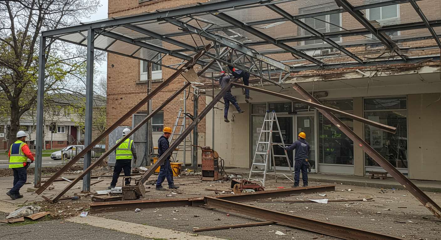 Демонтаж навесов из металла