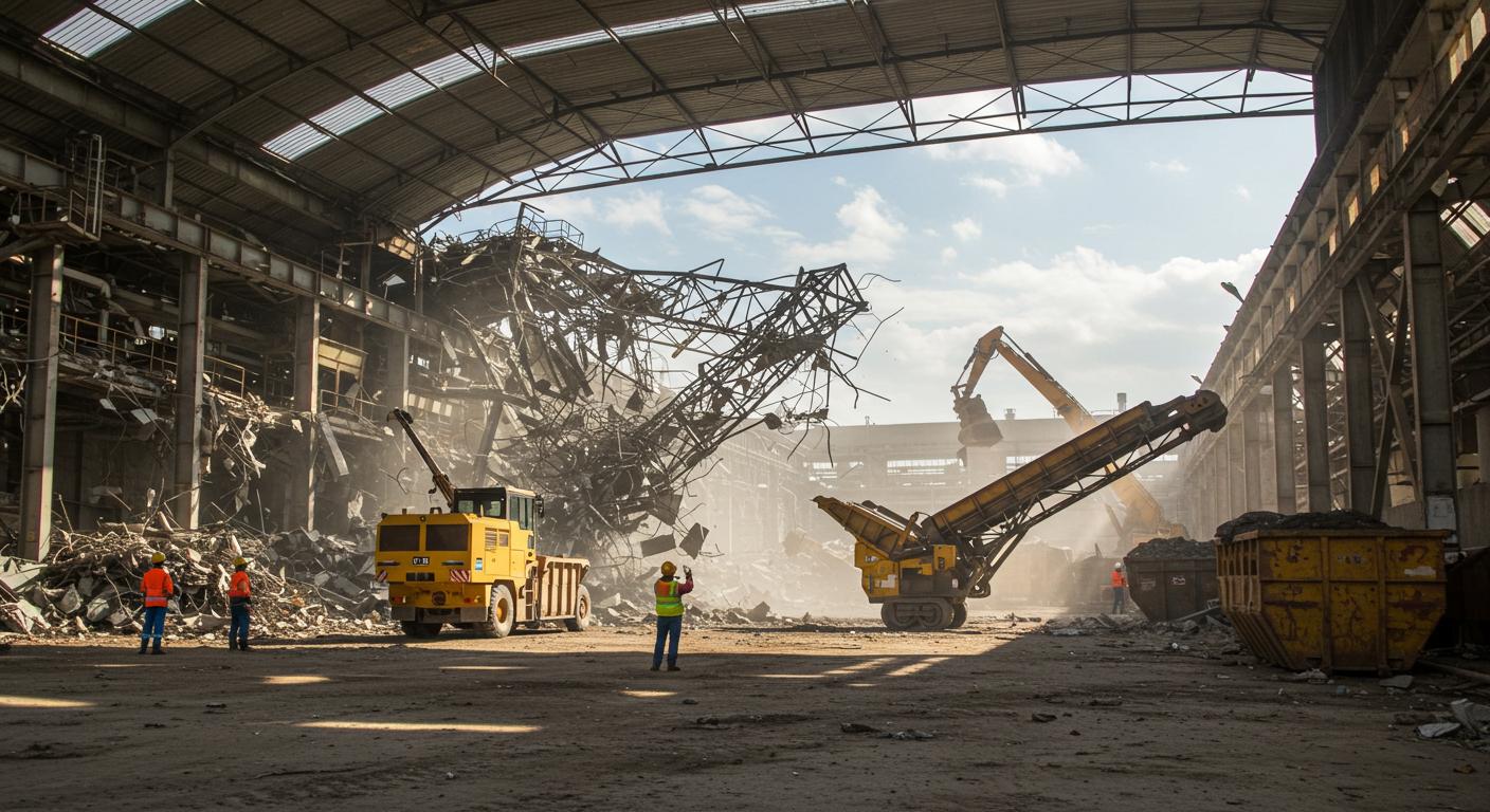 Демонтаж металлических ангаров с комплексной утилизацией отходов