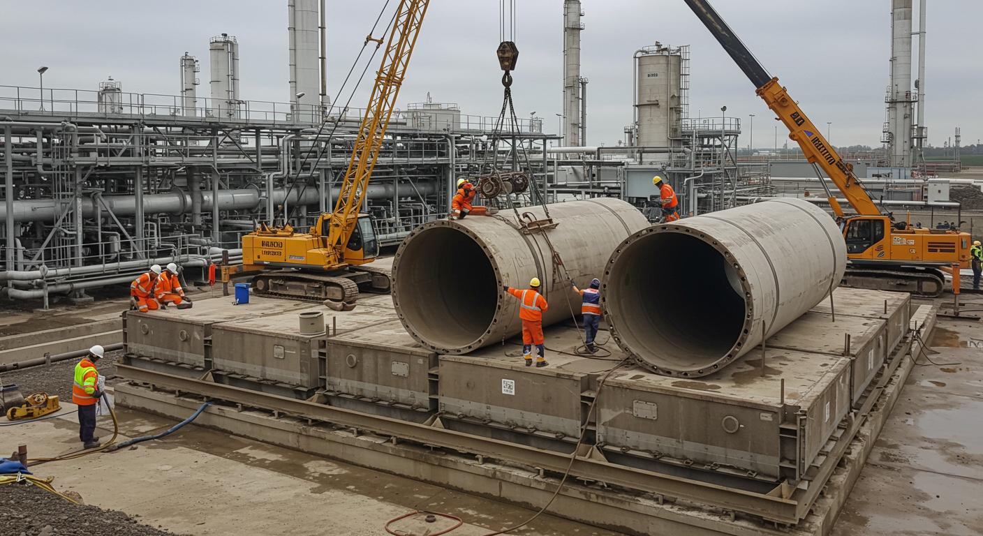 Демонтаж модульного резервуара на промышленном объекте