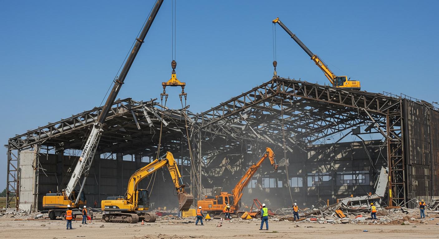 Комплексный демонтаж масштабного ангара Демонтаж масштабного ангара