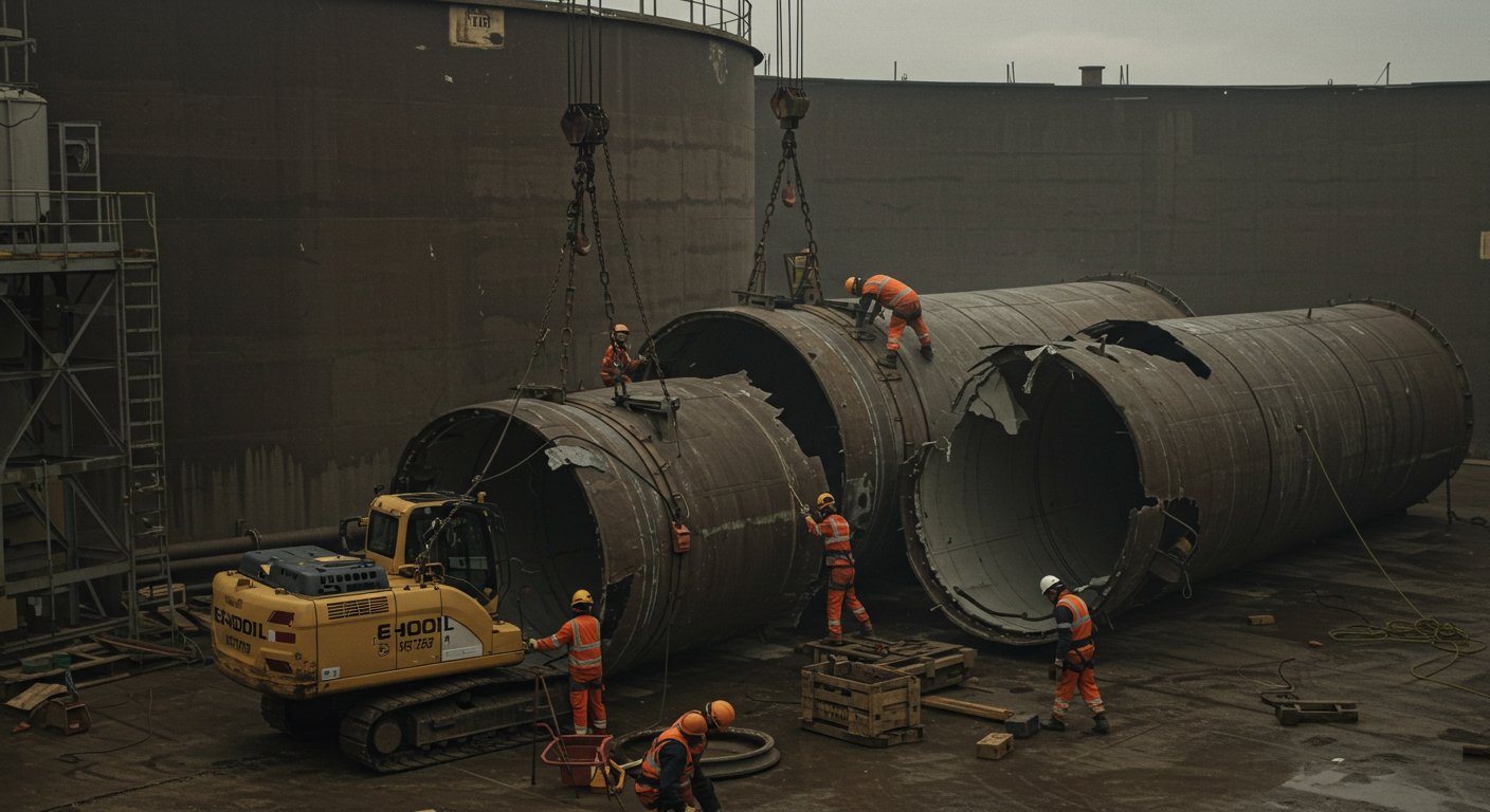 Демонтаж резервуаров стационарной конструкции на промышленных объектах