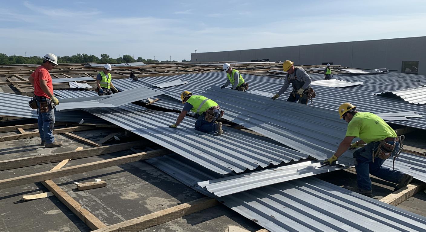 Разборка металлической кровли