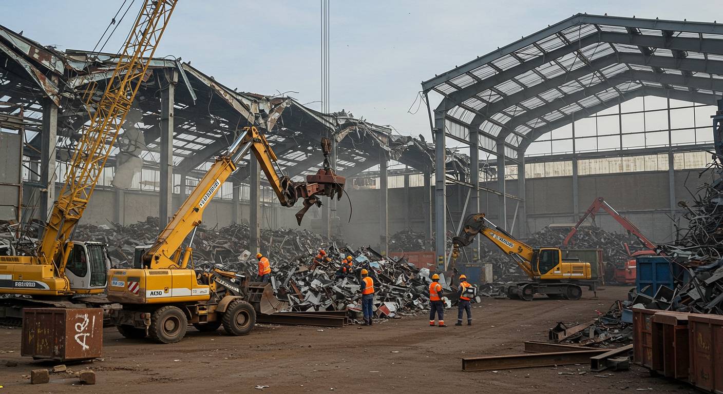 Демонтаж сборно-разборного ангара с вывозом металлолома