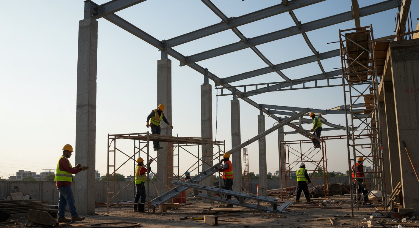 Демонтаж временных металлических сооружений