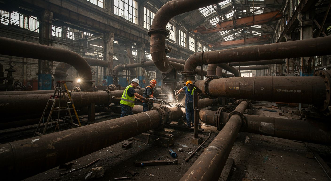 Демонтаж старых труб
