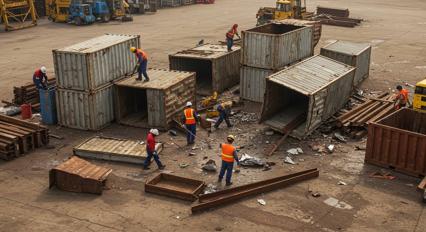 Демонтаж металлических контейнеров