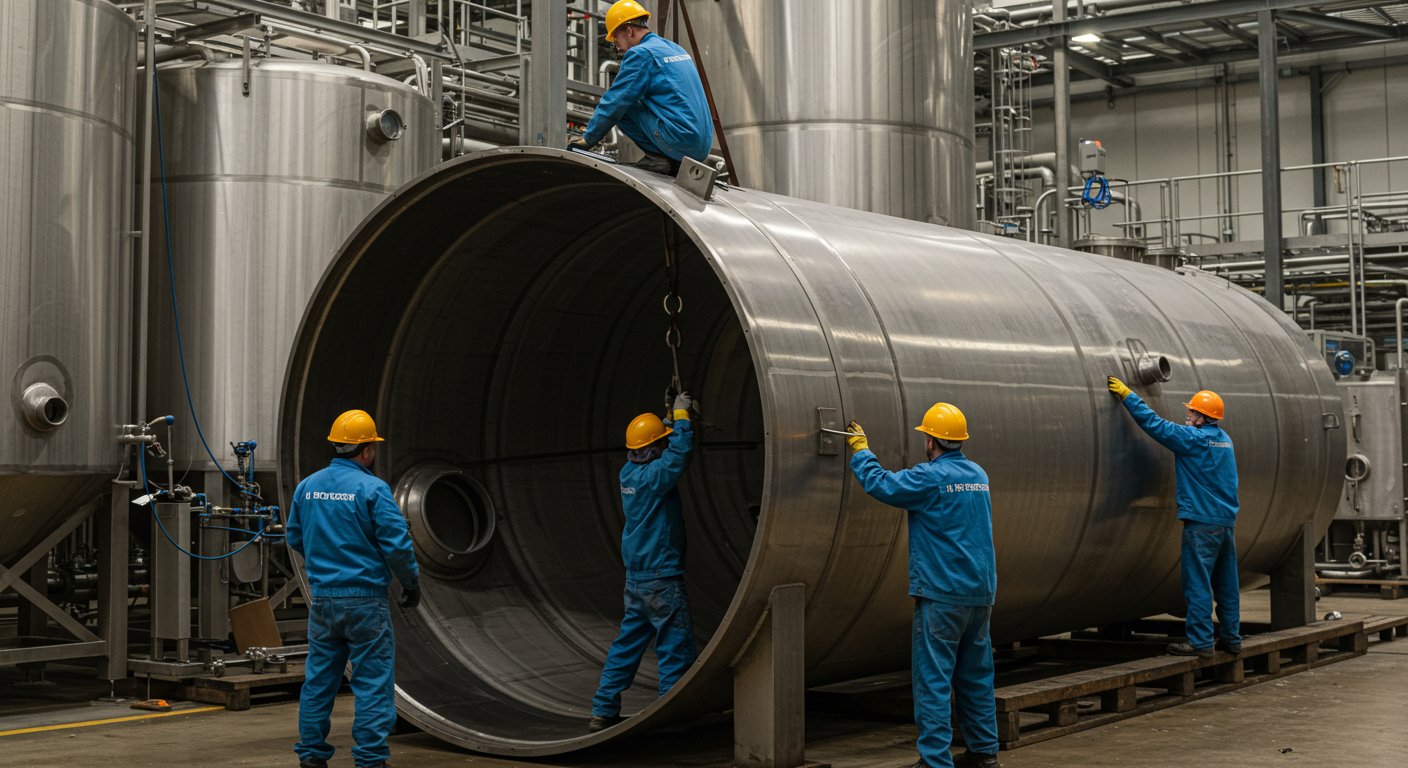 Демонтаж резервуаров для пищевой промышленности