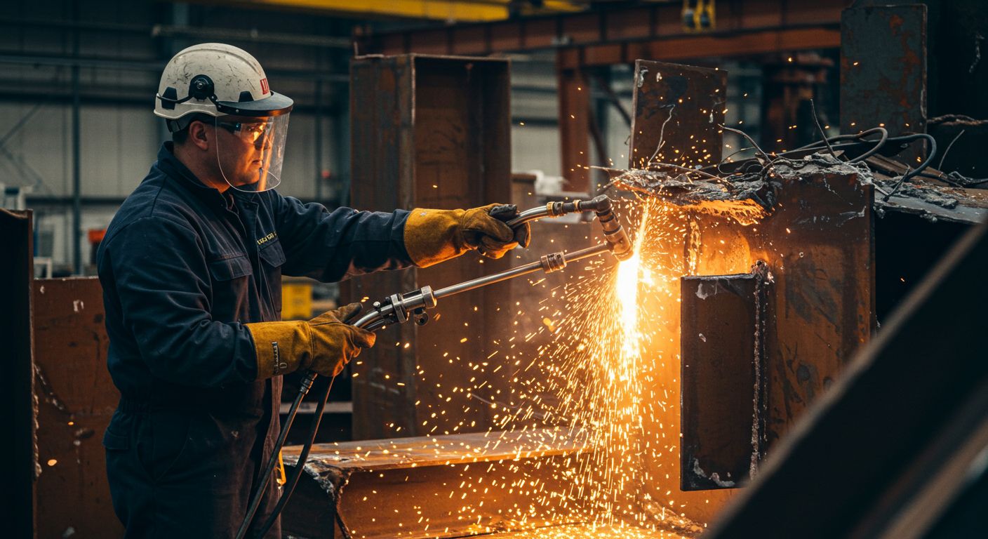 Демонтаж металлоконструкций с использованием автогенов