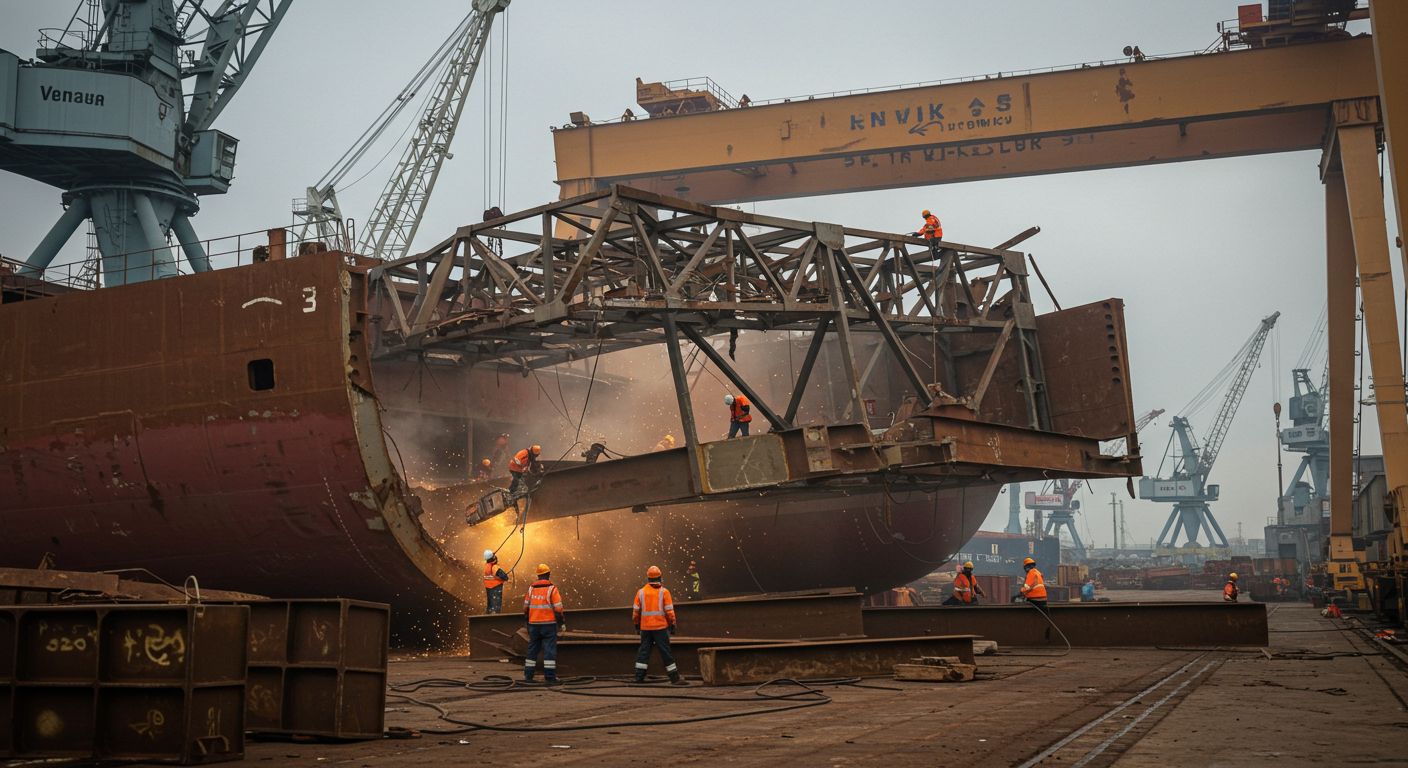 Демонтаж металлоконструкций в транспортной отрасли морского транспорта
