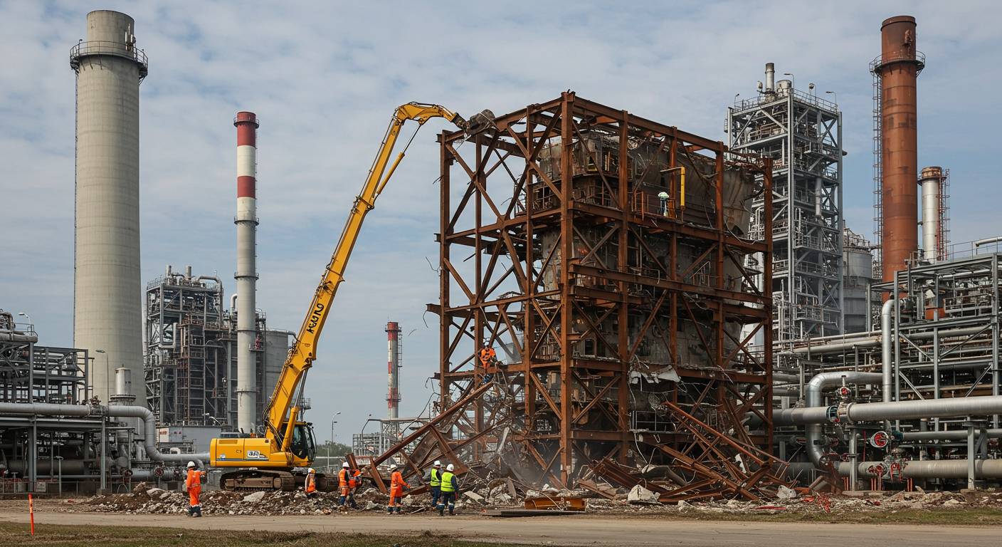 Демонтаж металлоконструкций комбинированной установки
