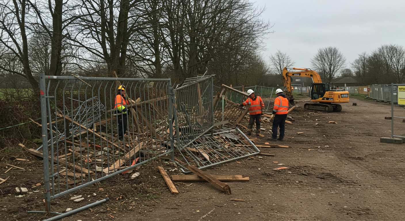 Разборка металлических ограждений и заборов