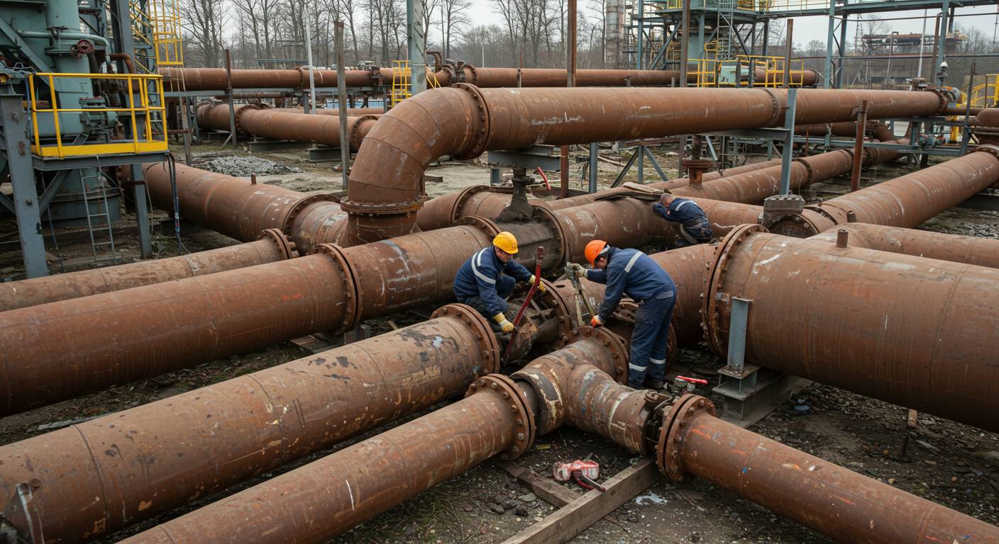 Демонтаж труб теплоснабжения