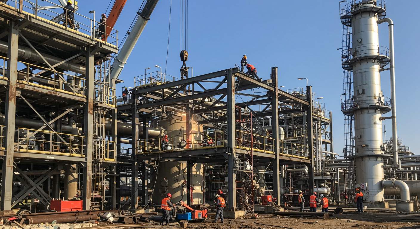 Демонтаж металлоконструкций на газовой установке