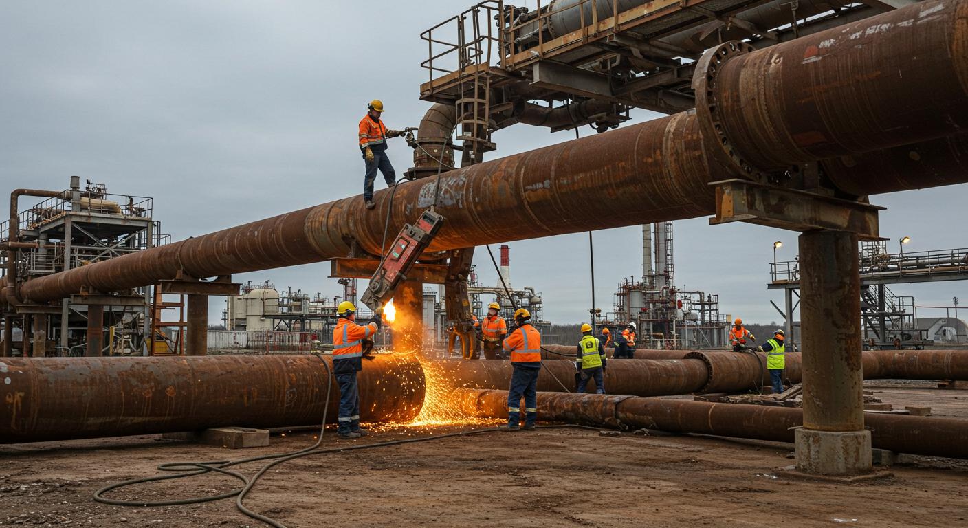 Демонтаж металлоконструкций в нефтегазовой отрасли трубопроводов